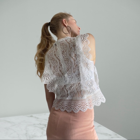 ZARA lace frilly top, size M - Picture 8 of 10